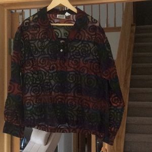 Sheer patterned Chico’s jacket size 2